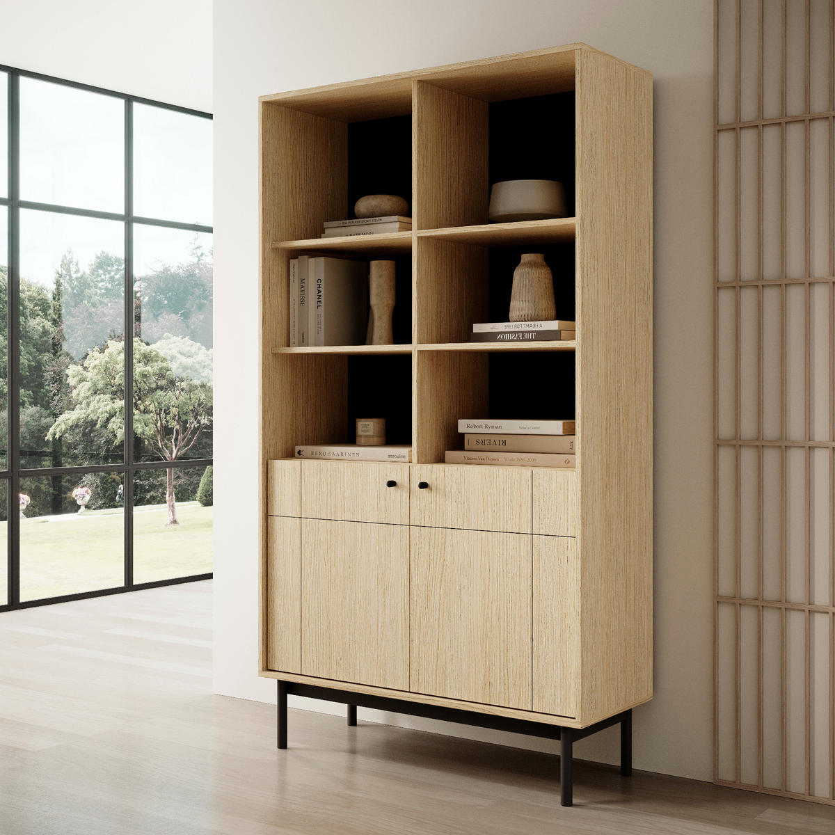 BÜCHERREGAL DIEPPE REG1-2D Fräste Fronten, Eiche - Eichefarben, Holz/Holzwerkstoff (104/184/39cm) - Komodee