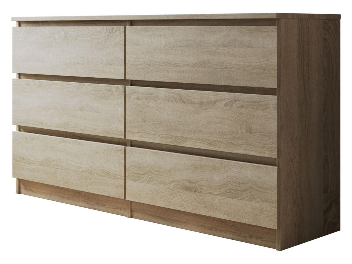 KOMMODE Malwa M6 - Sonoma Eiche, Holzwerkstoff (138/77/40cm) - MIRJAN24