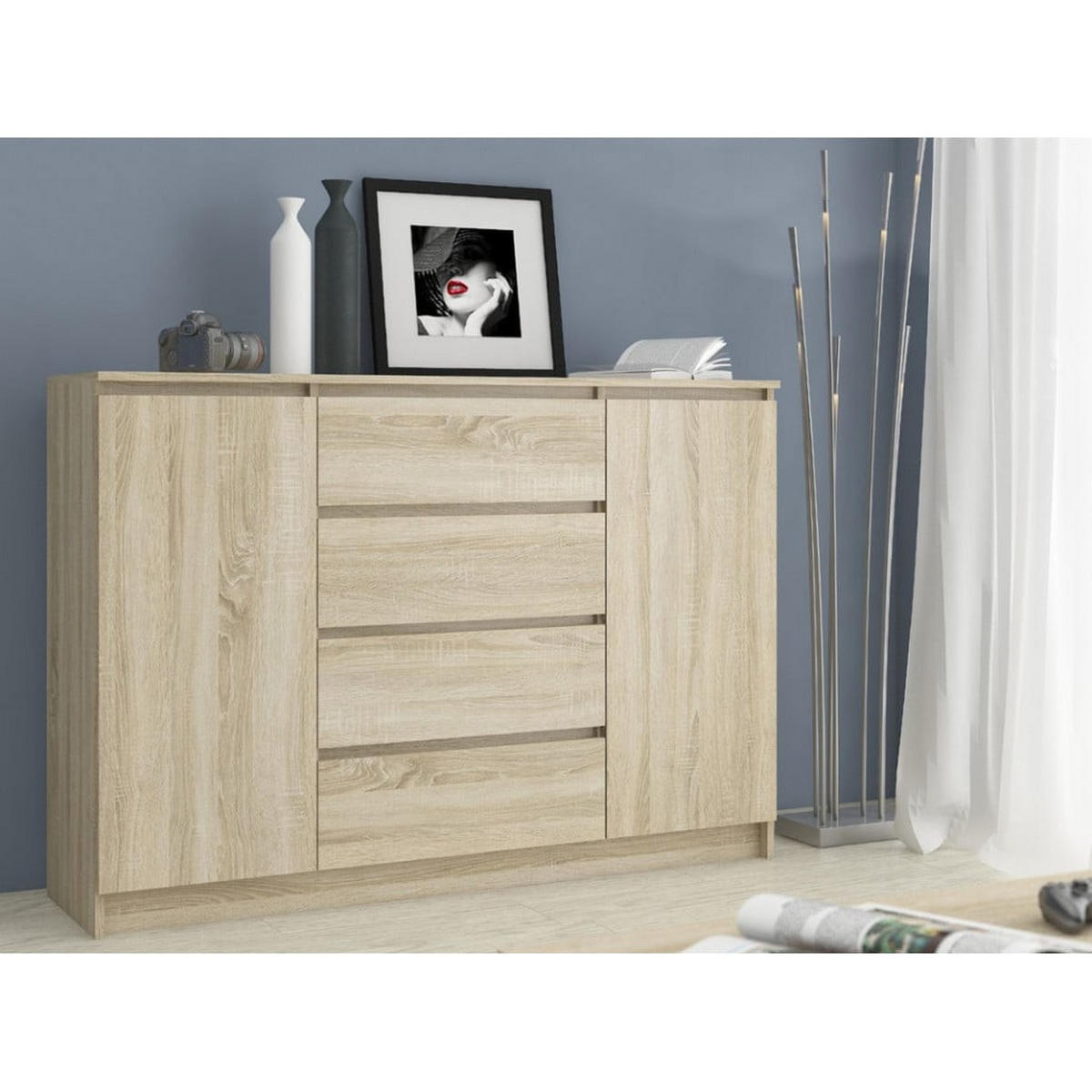 KOMMODE Eiche Sonoma 99/160/40 - Sonoma Eiche, Holzwerkstoff (160/99/40cm) - RAUMHIRSCH FURNITURE
