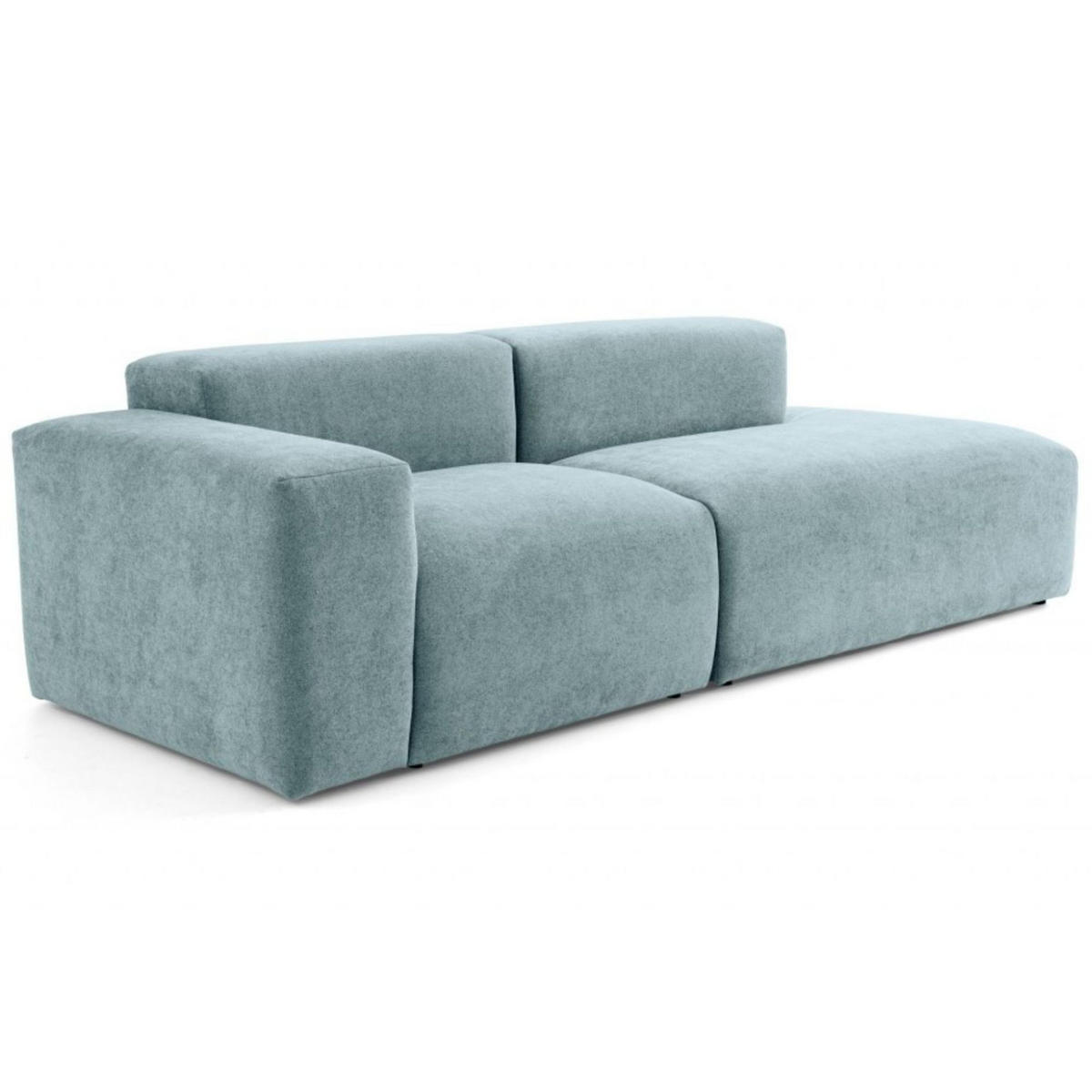 3-SITZER modulares Sofa HEAVEN SET 1 Rechts, Breite 255 cm Webstoff Blaugrau - Blaugrau/Schwarz, Holz/Kunststoff (102/71/255cm) - Muffo