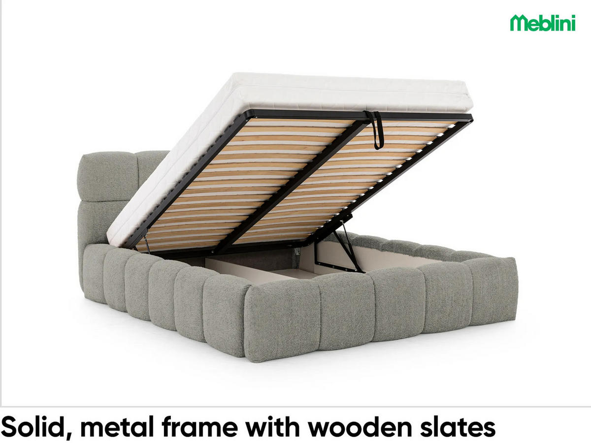 POLSTERBETT Salerno - Grau, Textil (120/200cm) - Meblini