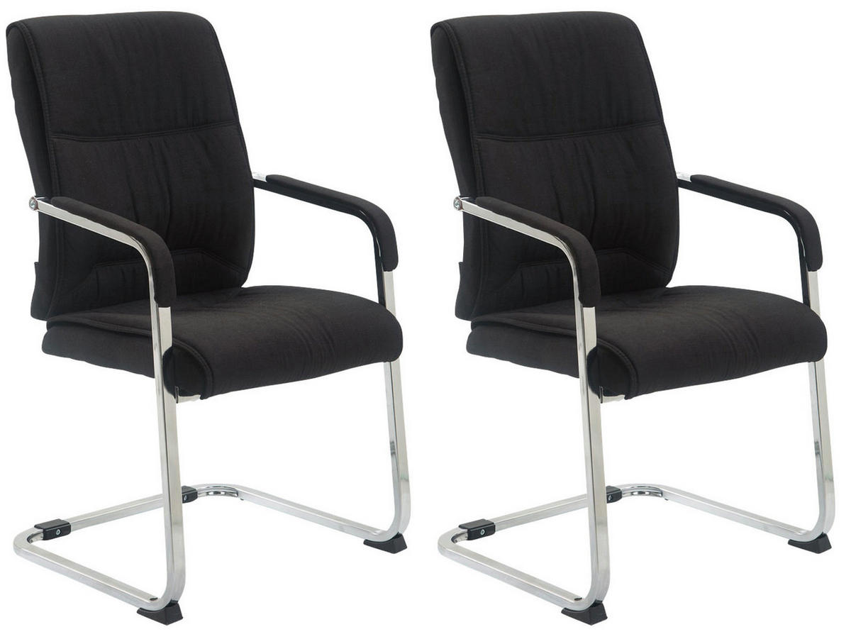 SCHWINGSTUHL 2er Set Stoff schwarz - Schwarz, Textil/Metall (58/102/65cm) - CLP