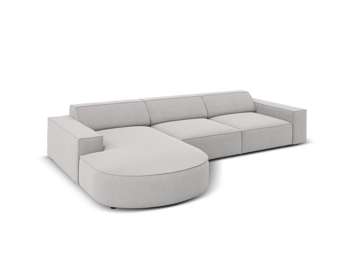 ECKSOFA links Jodie aus strukturiertem Stoff hellgrau 4 Sitzplätze - Hellgrau, Textil (166/284cm) - Micadoni