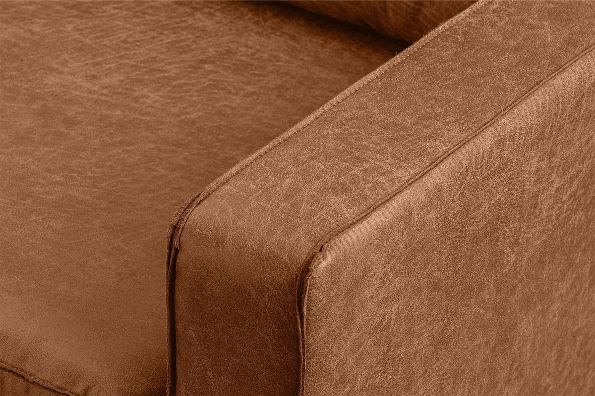 1,5-SITZER-SESSEL INVIA mit Armlehnen vintage, Lederoptik-Stoff, Rot - Rot/Schwarz, Textil (116/87/98cm) - KONSIMO®