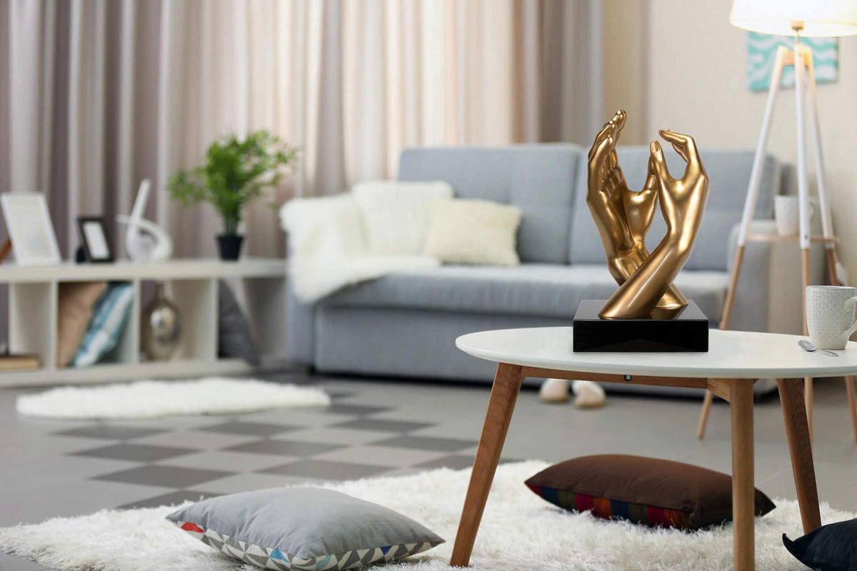 SKULPTUR Gold 21/41 cm - Goldfarben, Stein (4.85/41/21cm) - KUNSTLOFT