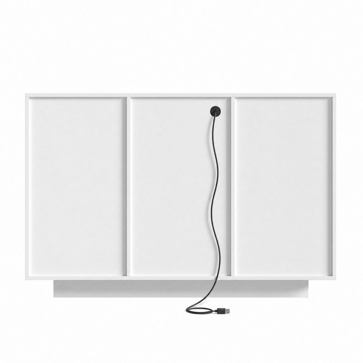 SIDEBOARD Weiß und Natur 120/40/80 cm - Weiß, Glas (120/80/40cm) - PANGIVO