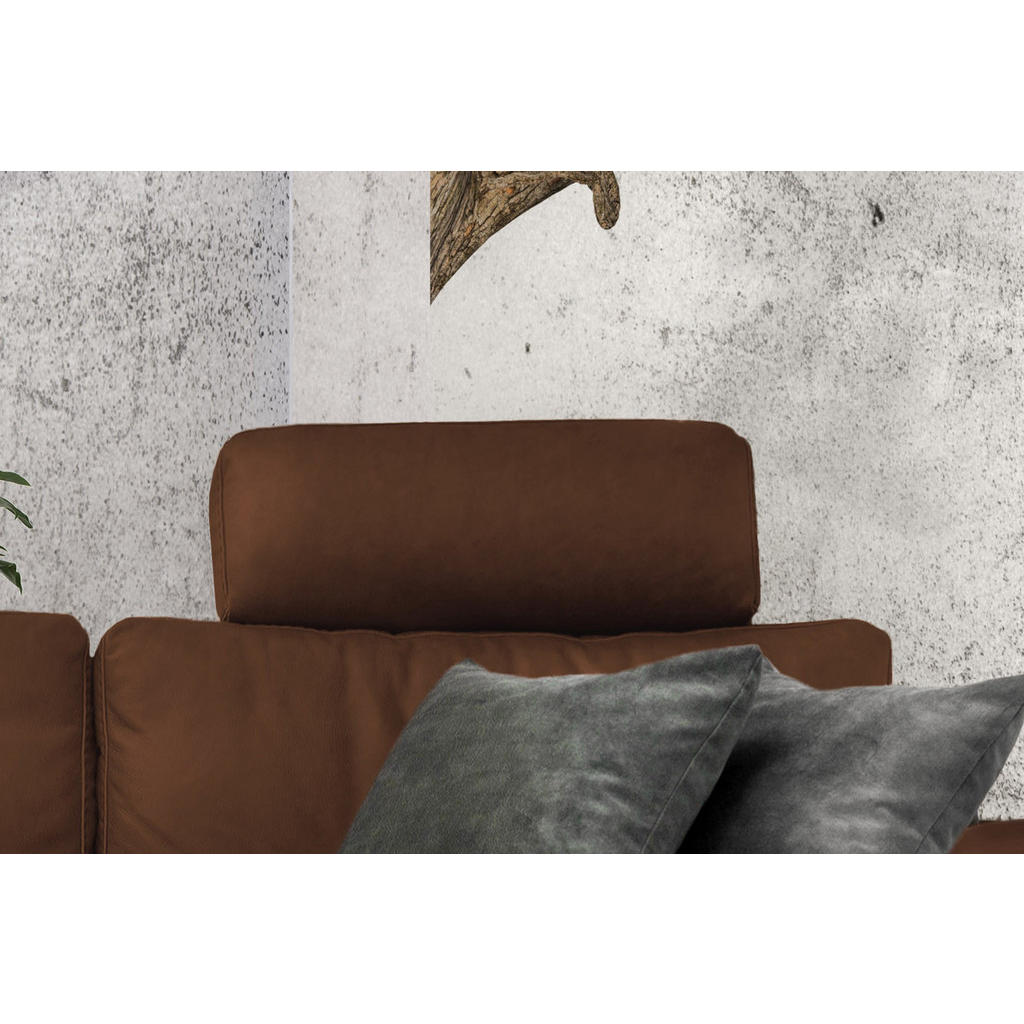 Thumbnail - Kawola Ecksofa, Braun, Leder, Echtholz, 3-Sitzer, Füllung: Kaltschaum, Ottomane rechts, L-Form, 304x178 cm, Wohnzimmer, ...