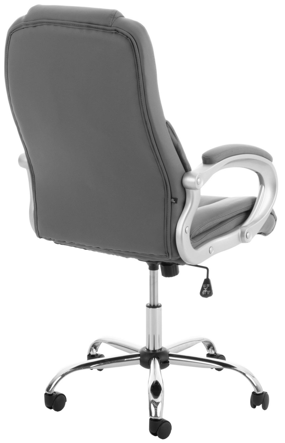 CHEFSESSEL Lederlook Grau - Chromfarben/Grau, Textil/Metall (66/113/70cm) - CLP
