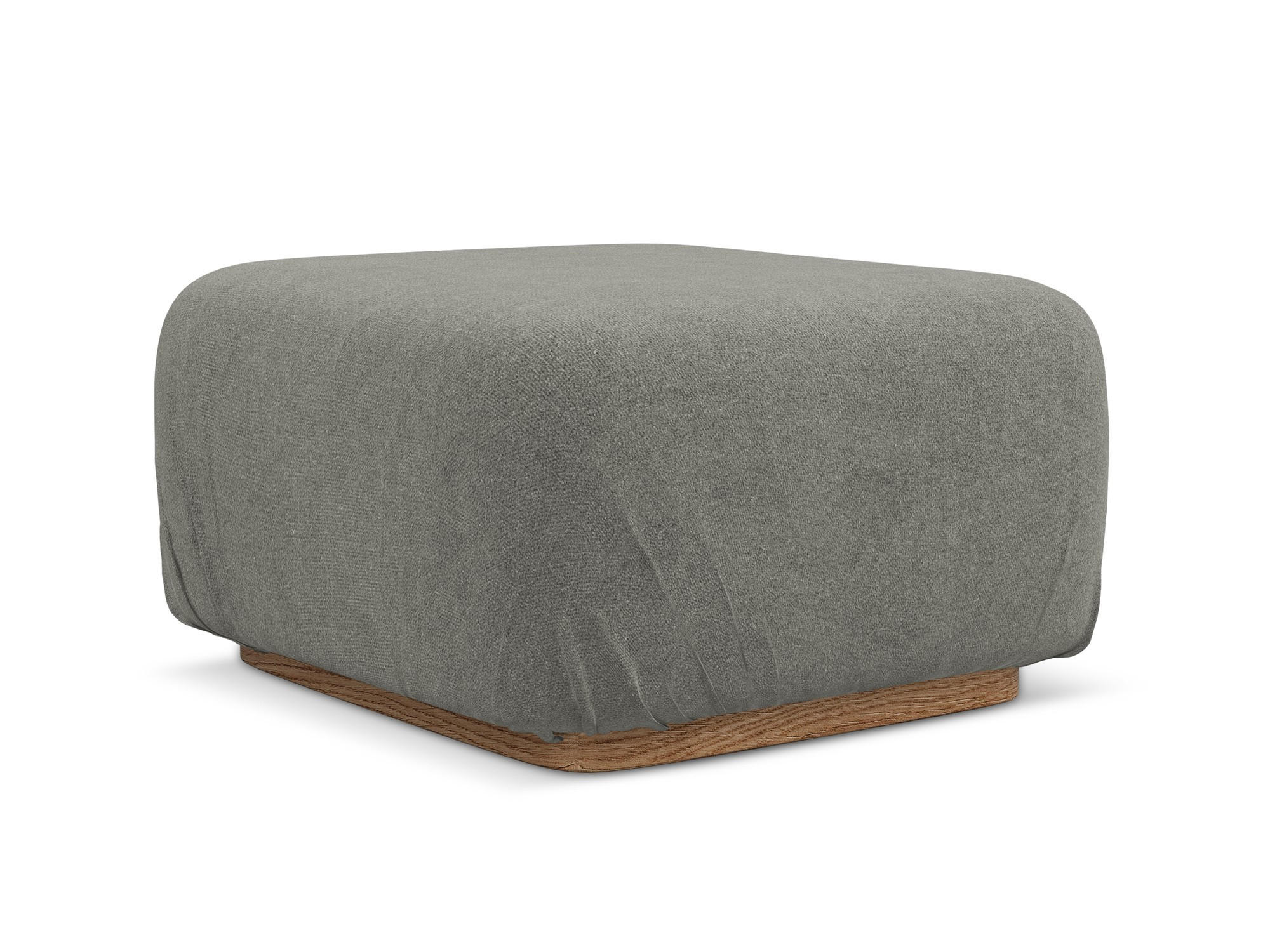 POUF Bouclé Stoff Beige - Greige/Beige, Holz/Textil (83/95/41cm) - Makamii