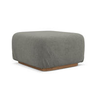 POUF Bouclé Stoff Beige - Greige/Beige, Holz/Textil (83/95/41cm) - Makamii