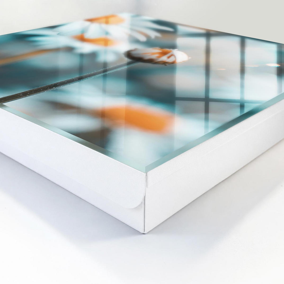 SCHLÜSSELBOX Weiß 30x30 cm – Türöffnung nach rechts - Florale Leichtigkeit - Weiß, Metall (30/30/5cm) - TULUP