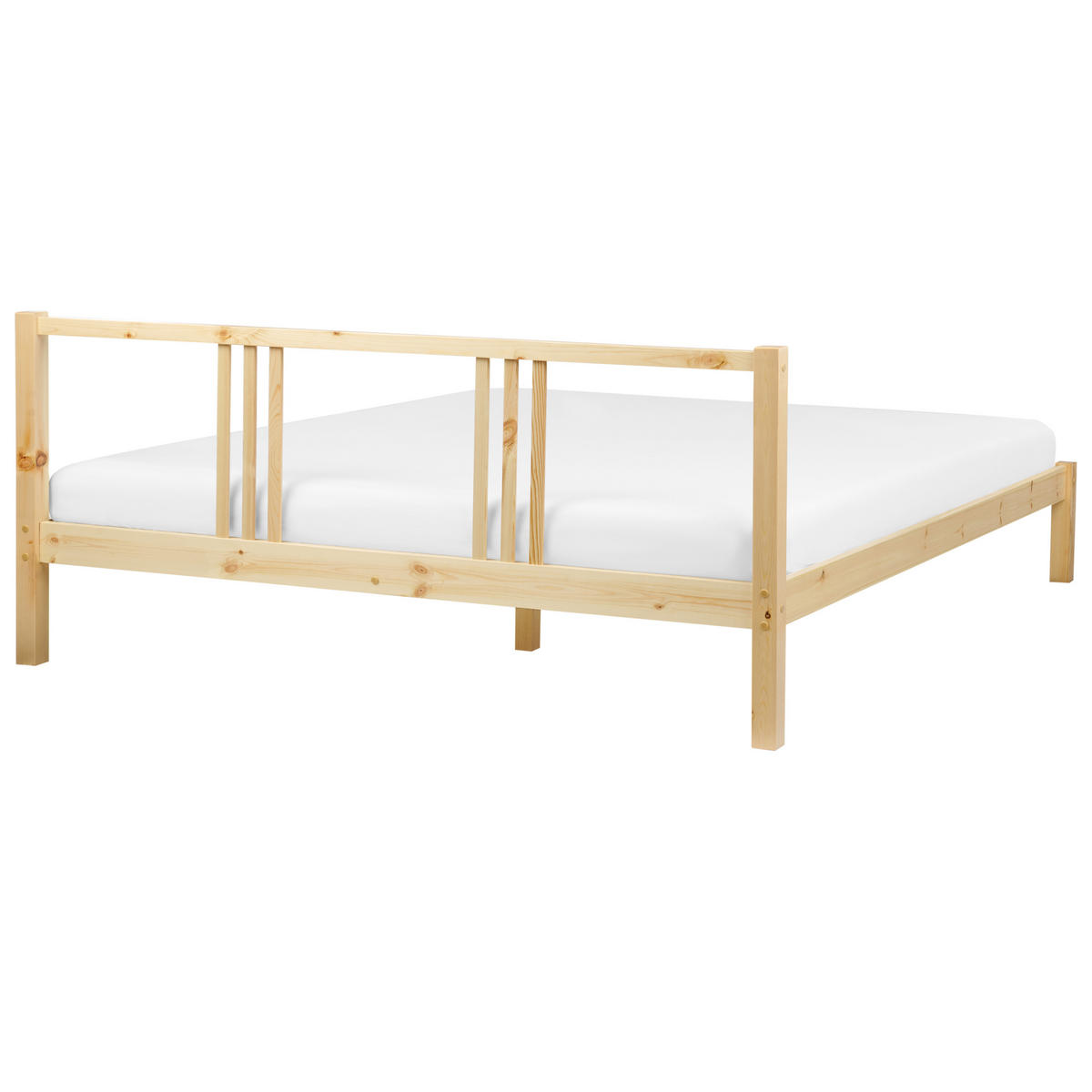 BETT mit Lattenrost 180x200 cm Heller Holzfarbton Vannes - Hellbraun, Holz (180/200cm) - Beliani