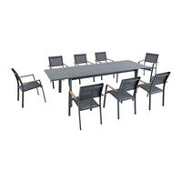 GARTENESSGRUPPE im Set - 8 Personen-Sitzer - Metall - Anthrazitgrau - - Anthrazit, Metall - Vente-Unique