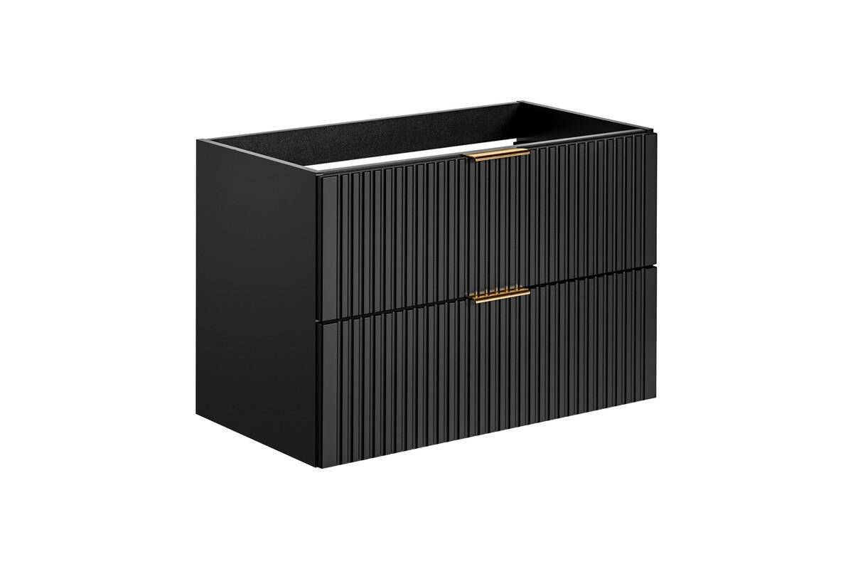 Thumbnail - Badmöbel-Set, Schwarz, Eiche Wotan, Holz, Nachbildung, 80x57x46 cm, Badezimmer, Badmöbelsets & Badmöbelserien, Badmöbel-...