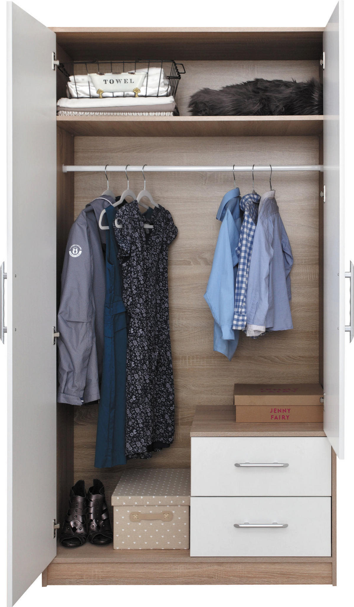 SCHLAFZIMMER Set 3-tlg. – SMART – Grau - Grau, Holzwerkstoff (200/190/56cm) - hi-markt