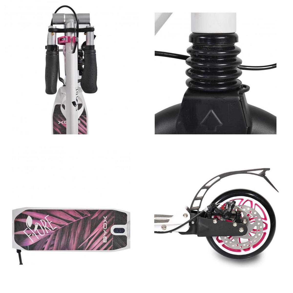 KINDERROLLER Fiore pink Stoßdämpfer Flaschenhalter Bremse bis 100 kg - Pink, Metall (95/41/81cm)