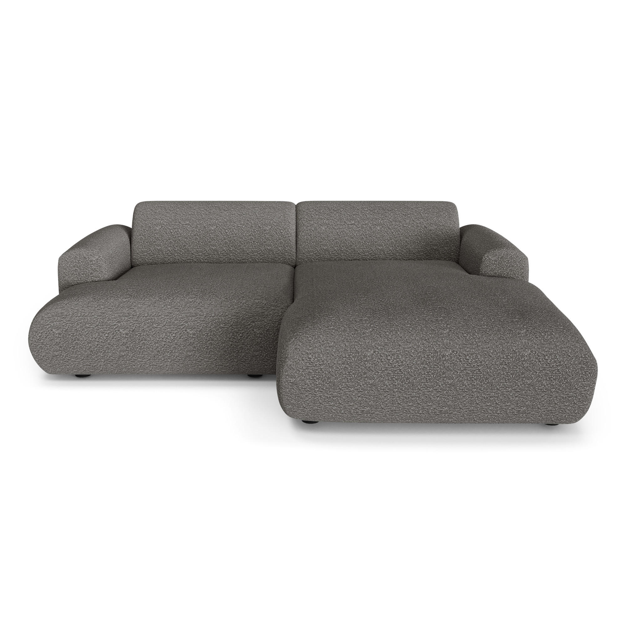 ECKSOFA RECHTS Bouclé-Stoff Graphitgrau 266cm - Graphitfarben/Grau, Textil (266/165cm) - Sia Home