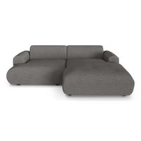ECKSOFA RECHTS Bouclé-Stoff Graphitgrau 266cm - Graphitfarben/Grau, Textil (266/165cm) - Sia Home