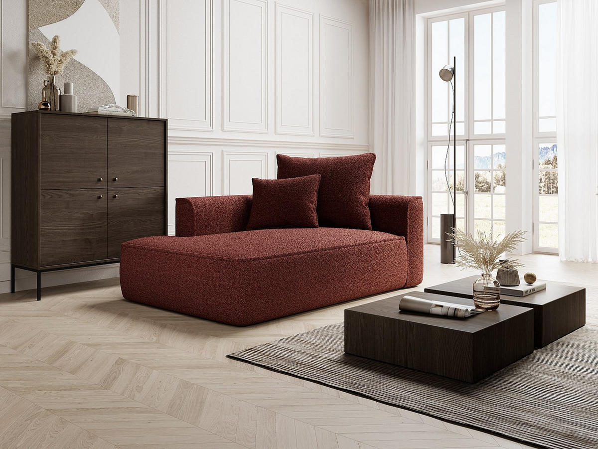 RECAMIERE ohne Schlaffunktion - 1 Person-Sitzer - Stoff - Bordeaux - - Bordeaux, Textil (180/67/115cm) - Vente-Unique