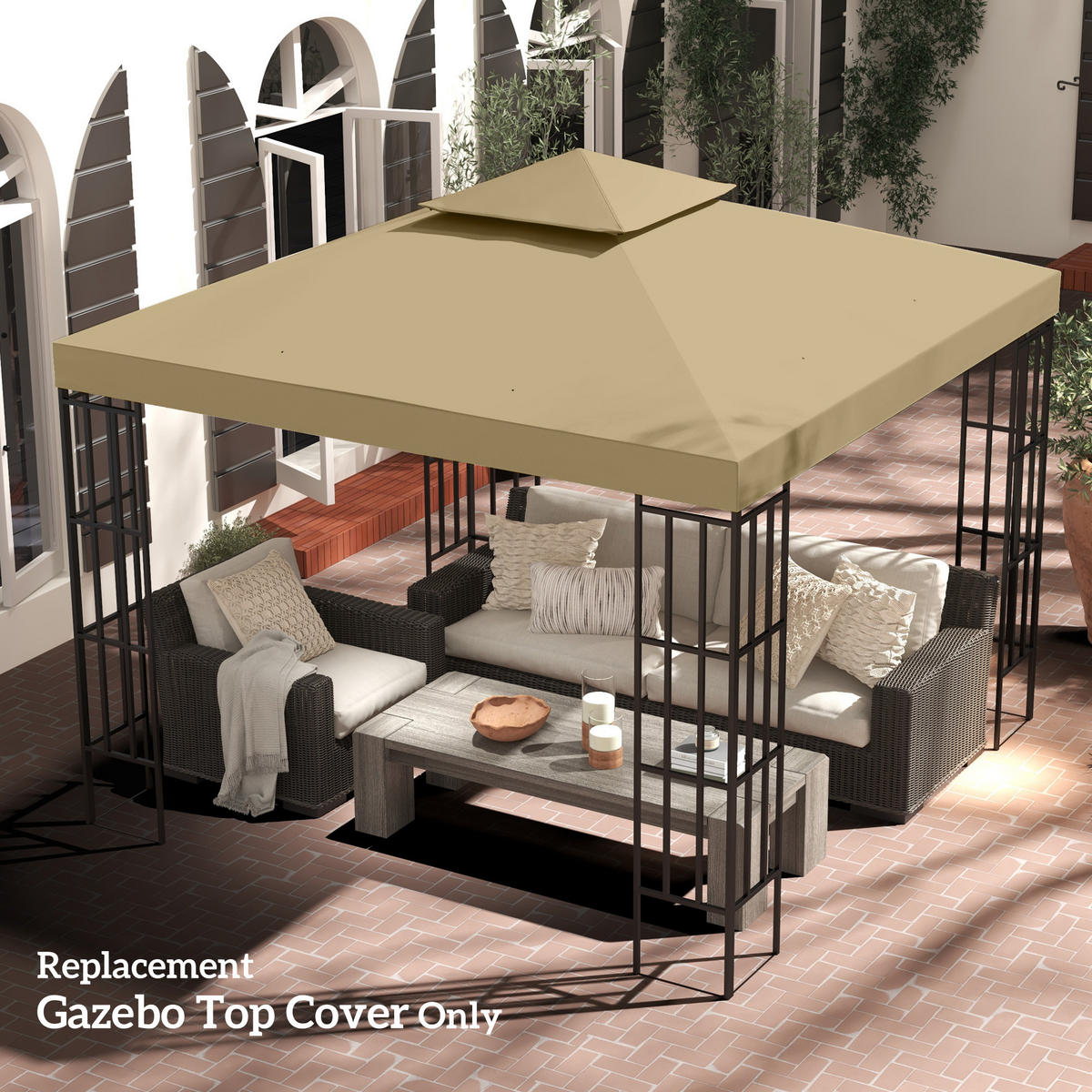ERSATZDACH für Gartenpavillon DE-12550 3x3 m Beige - Beige, Textil (300/1/300cm) - ComfortXL