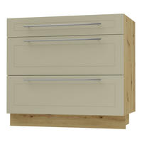 SCHUBLADENUNTERSCHRANK Kvantum D3A/90 90 / 50 / 82cm - Creme/Eiche Artisan, Holz/Holzwerkstoff (90/82/50cm) - Feldmann-Wohnen