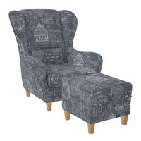 OHRENSESSEL Sofia Relaxsessel mit Hocker | Design Helsinki Grau - Grau, Textil (920/680/950cm) - Supellex