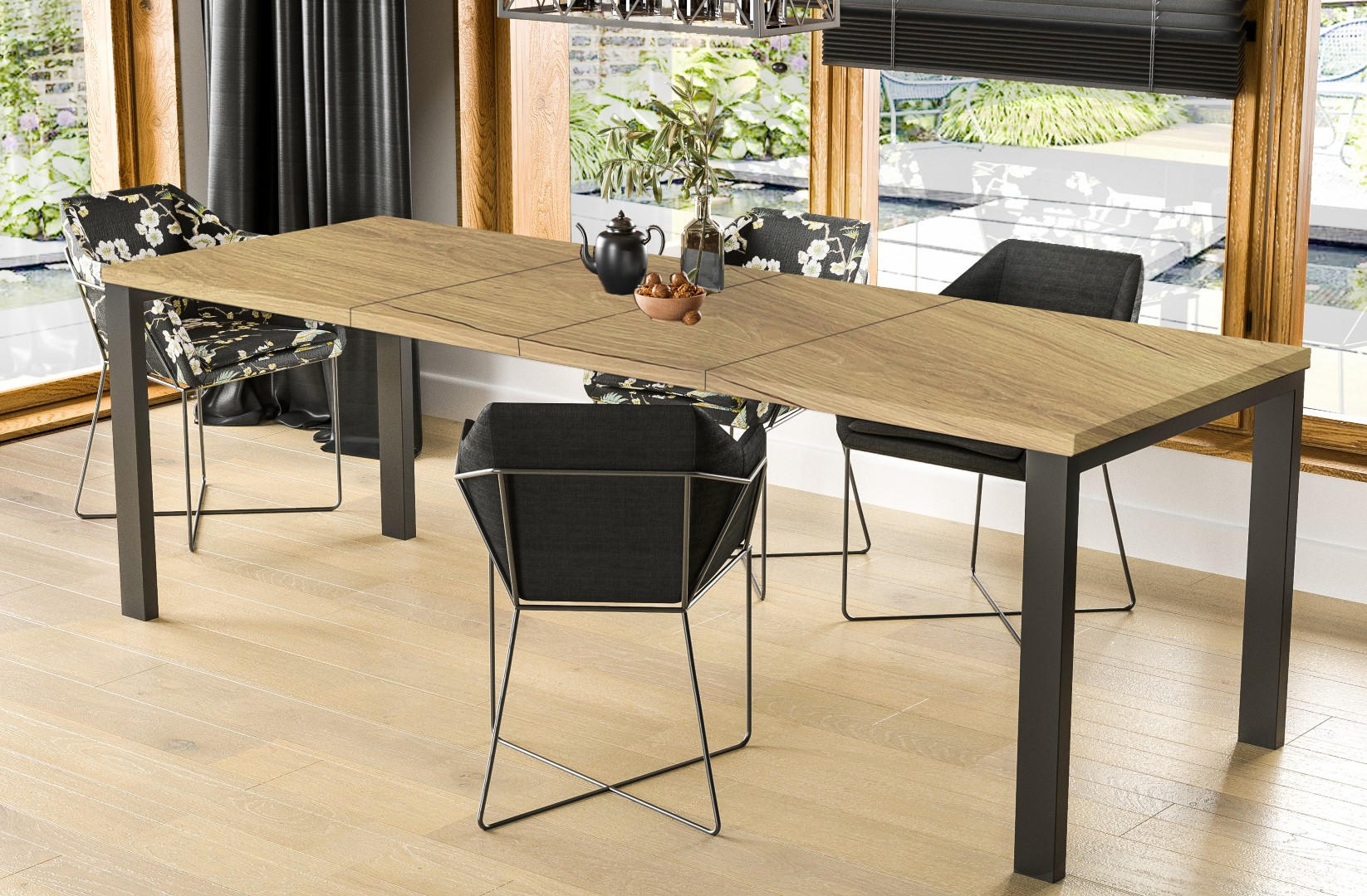 ESSTISCH Garant ausziehbar - Eichefarben, Holzwerkstoff (80/80/76cm) - Endo-Moebel
