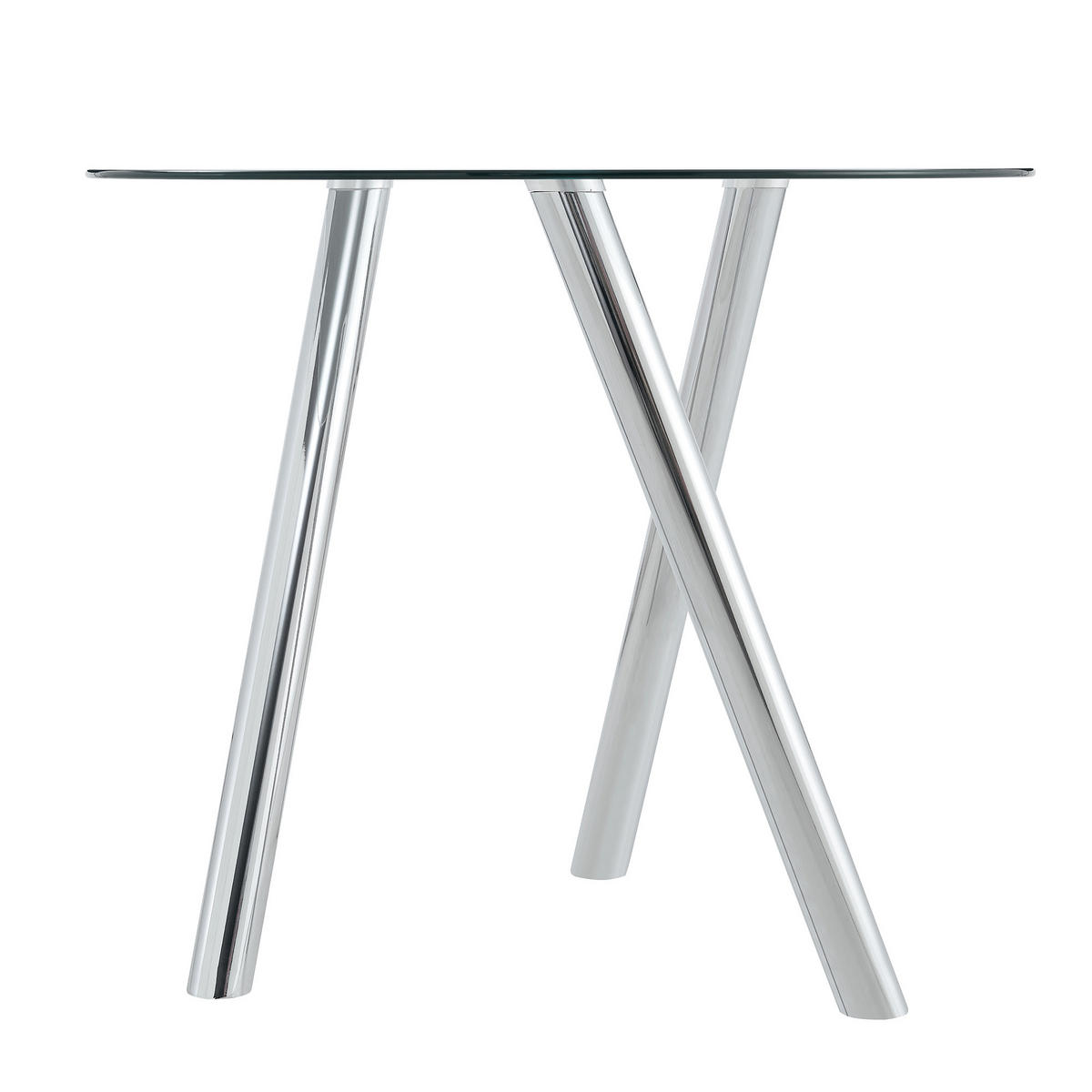 ESSTISCH runder Silber mit Metallbeinen 89 cm - Silberfarben, Metall (89/89/76cm) - Oxeza