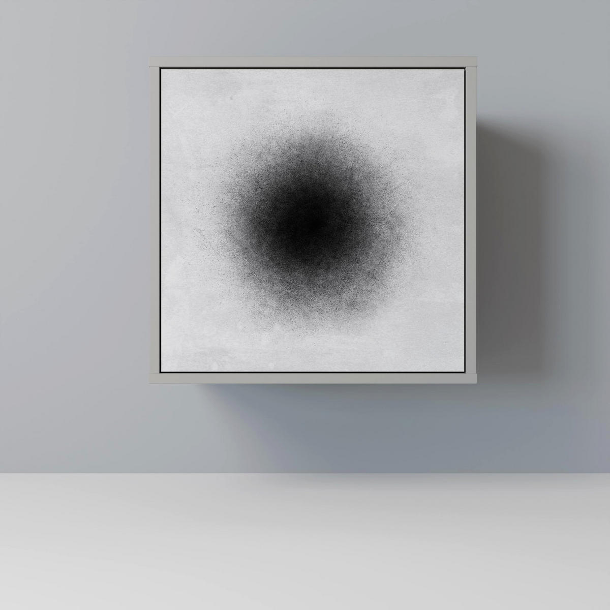 SIDEBOARD BLACK HOLE, Grau, 57,5x42x57,5 cm, Ohne Füße - Multicolor/Grau, Holzwerkstoff (57.5/57.5/42cm) - SpaceRebels