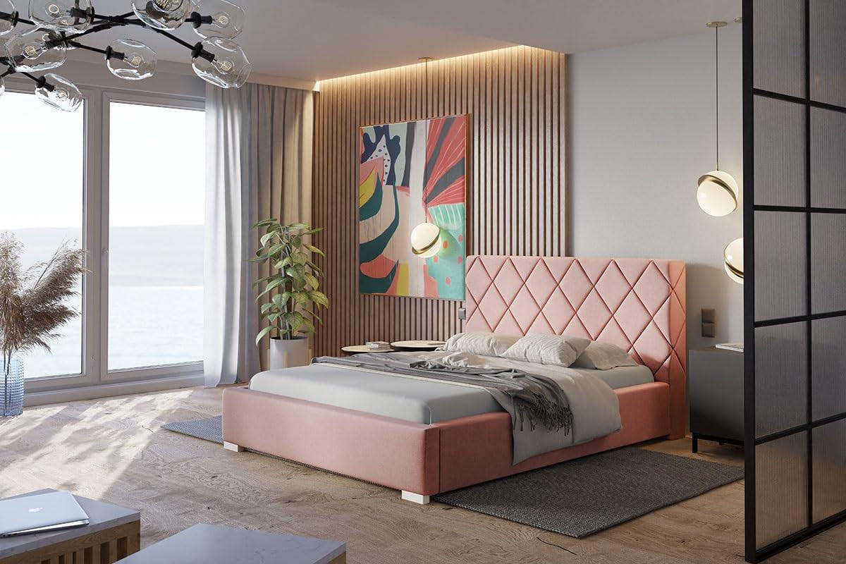 POLSTERBETT Málaga mit Kopfteil, 160x200 cm, Doppelbett mit Bettkasten und Lattenrost aus Holz, Velourstoff Grau - Grau, Holz/Textil (160/200cm) - Alpi-Möbel