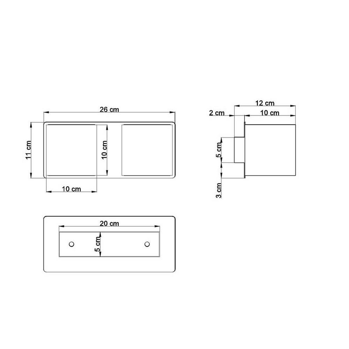LED WANDLEUCHTE Aluminium Grau 2-flammig - Grau, Metall (12/26/12cm)