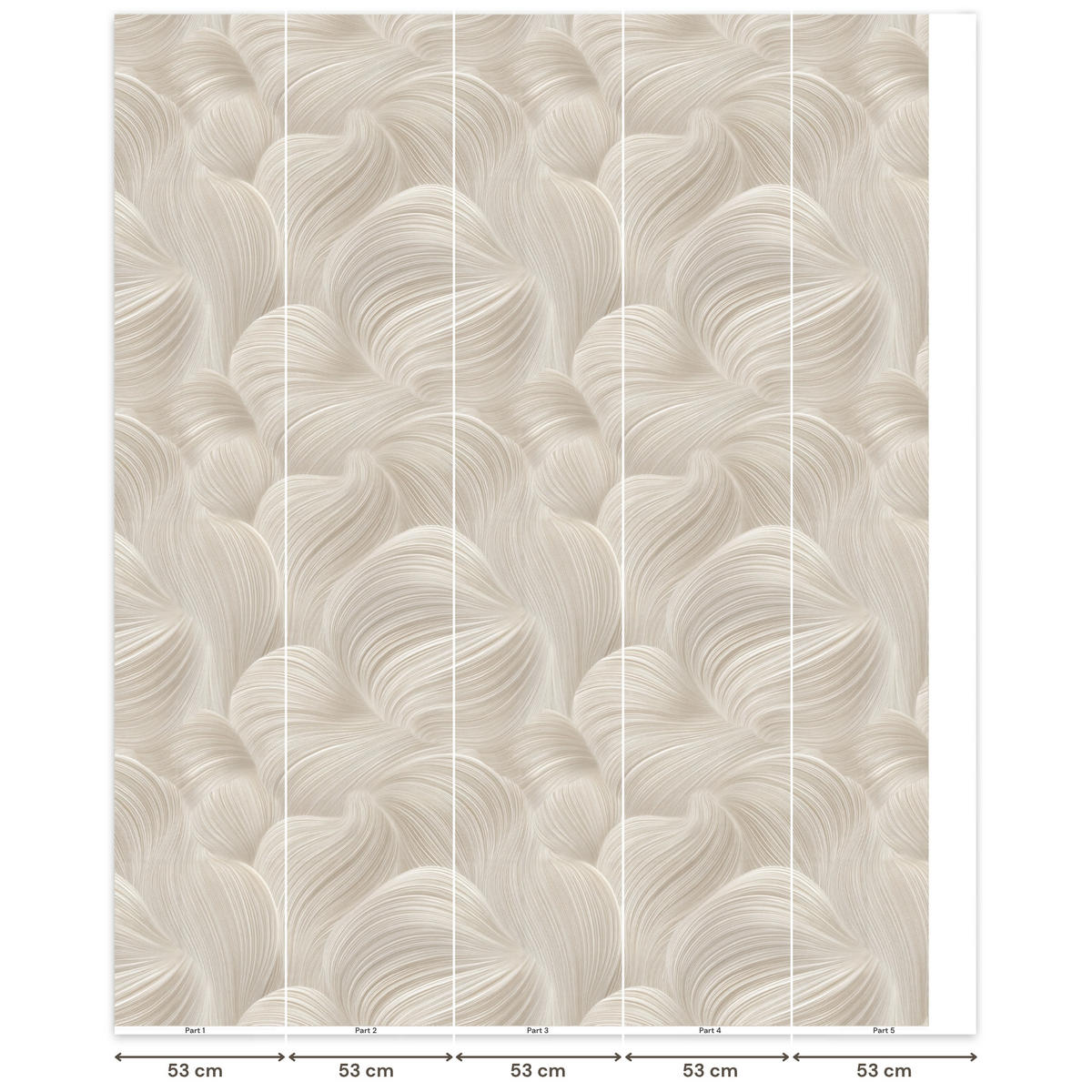 TAPETE - Lines - Ventilator - Beige - 260x300 cm - Creme, Papier (260/300cm) - OnlyWow