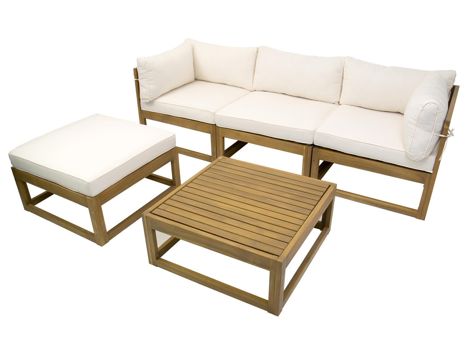 ECKLOUNGE-SET Karmoy Akazienholz FSC 100 für 4 Personen - Braun, Kunststoff - Green Spirit