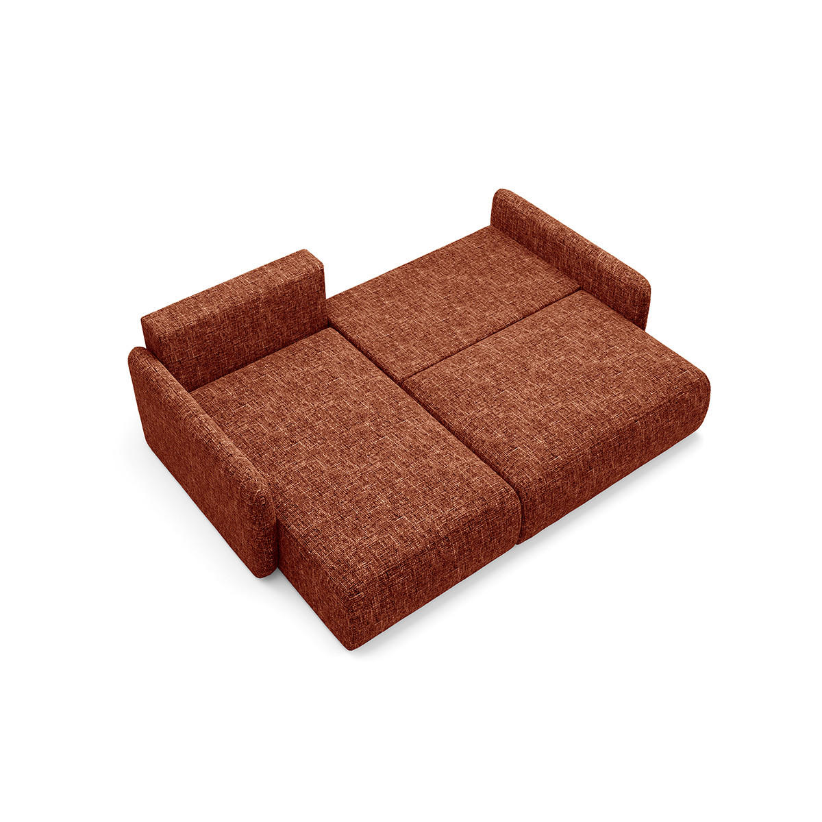 ECKSOFA Lazare 3 Sitzplätze Terracotta - Orange, Holz (217/148cm) - Petits-meubles