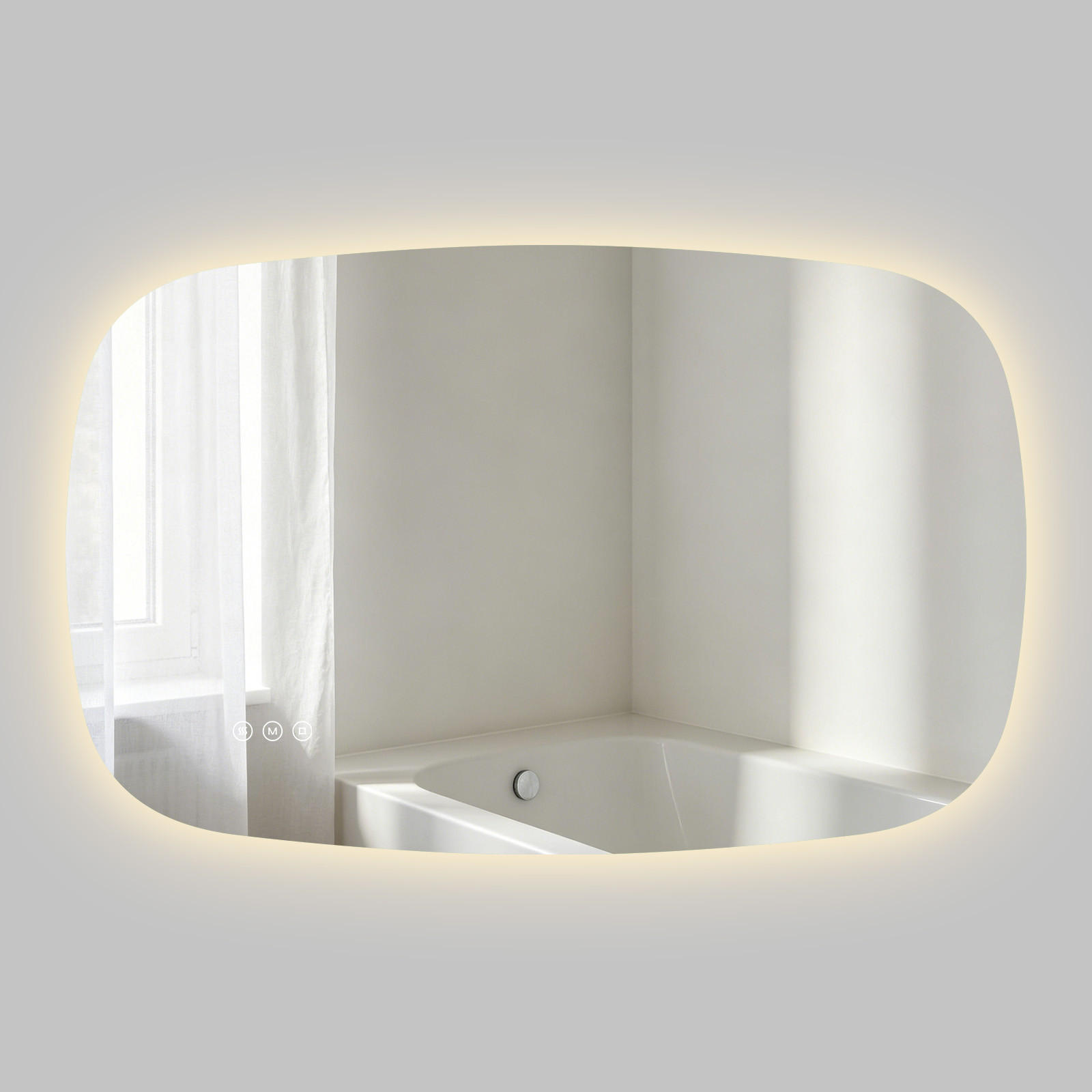 BADSPIEGEL MIT BELEUCHTUNG 60/90 cm Oval mit dimmbarer LED-Beleuchtung und Antibeschlag - Transparent, Glas (90/60/2.5cm) - S'AFIELINA