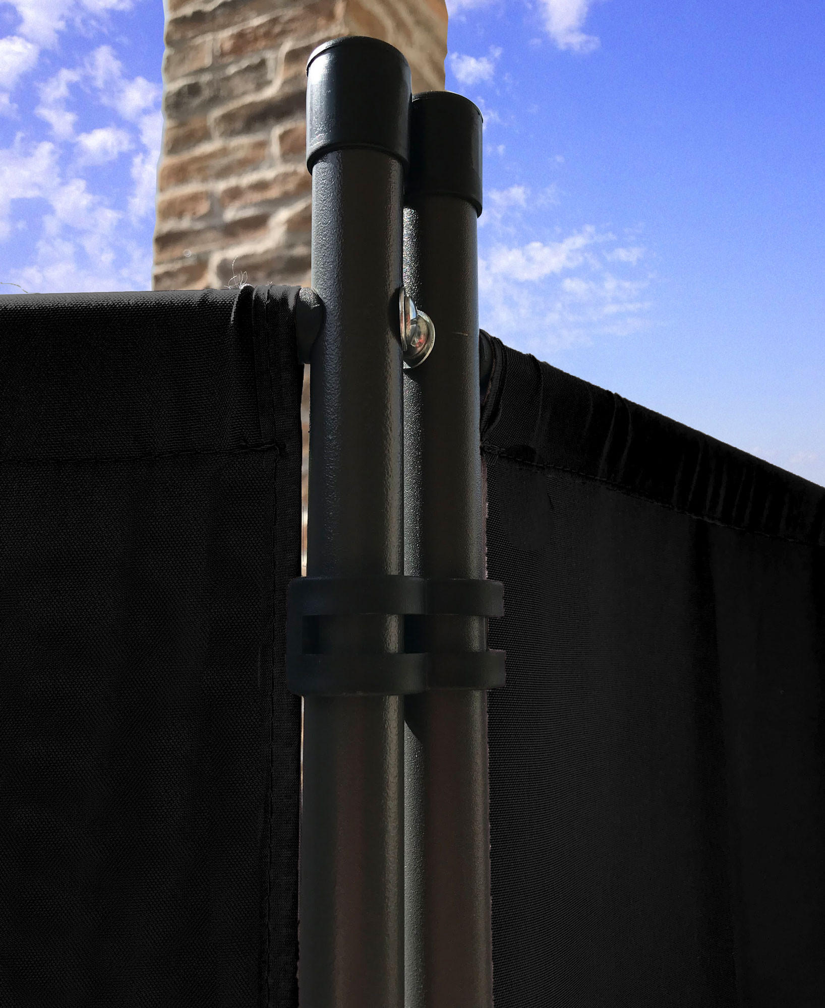 PARAVENT 2 Stück 3-tlg. 170x165 cm Schwarz - Schwarz, Metall (170/165cm) - QUICK STAR