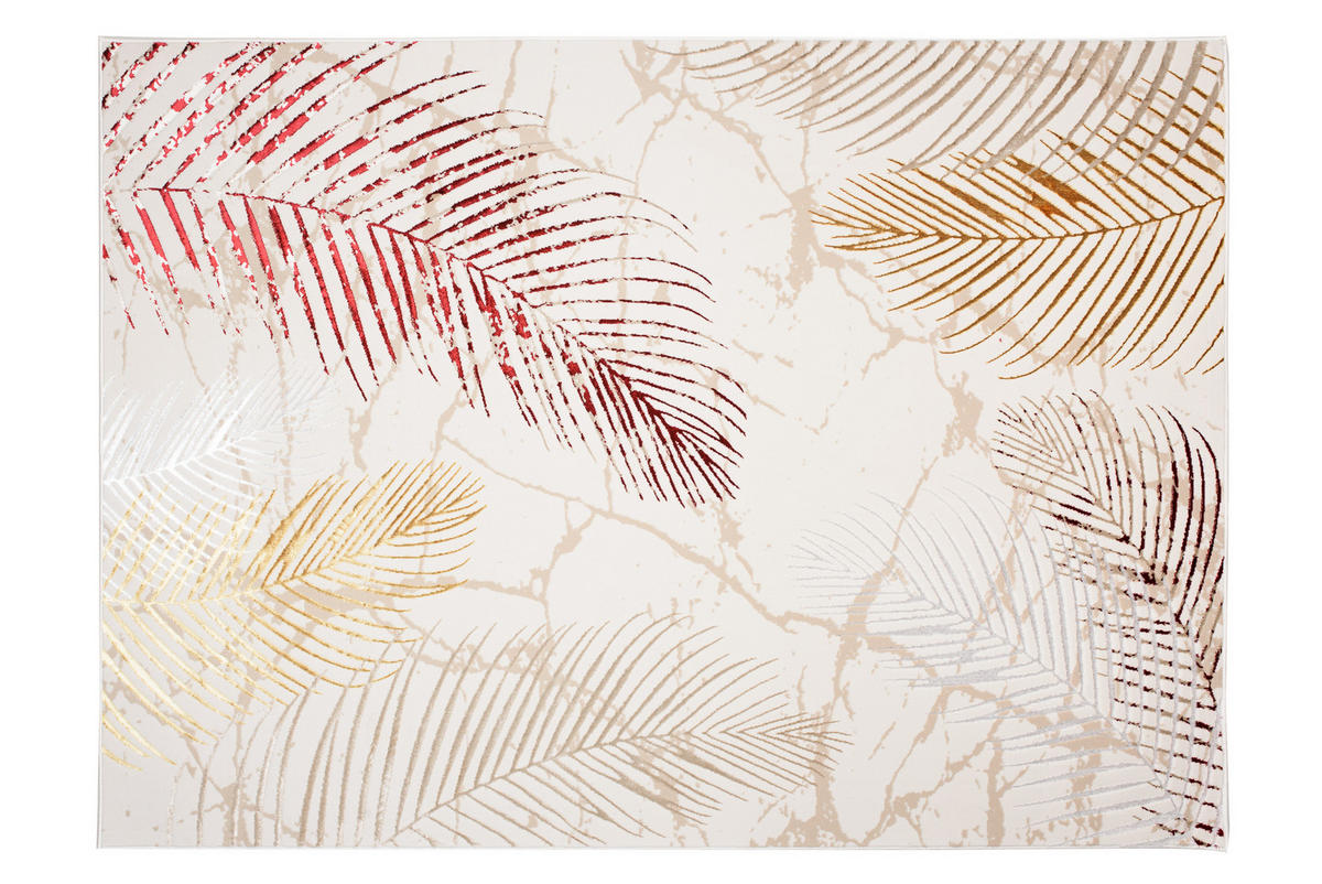 TEPPICH GOLDEN Creme Beige 140/200 cm - Multicolor, Kunststoff (140/200cm) - Tapiso