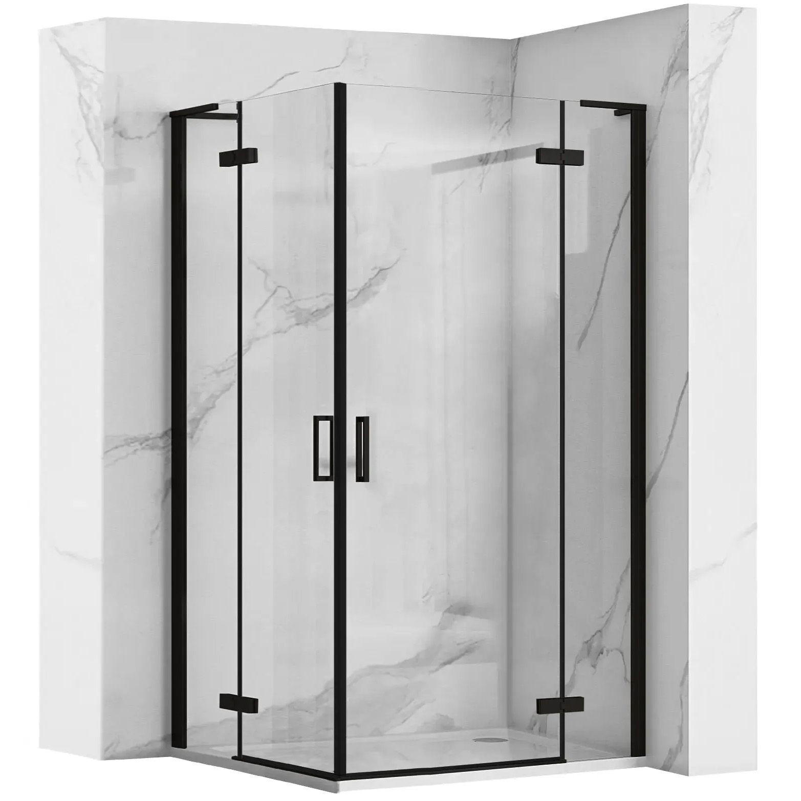 REA Duschkabine Schwarz 100x200.5x80 cm