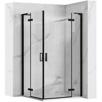 DUSCHKABINE Rea Hugo Double Black 80x100 - Schwarz, Glas (80/100/200.5cm) - REA