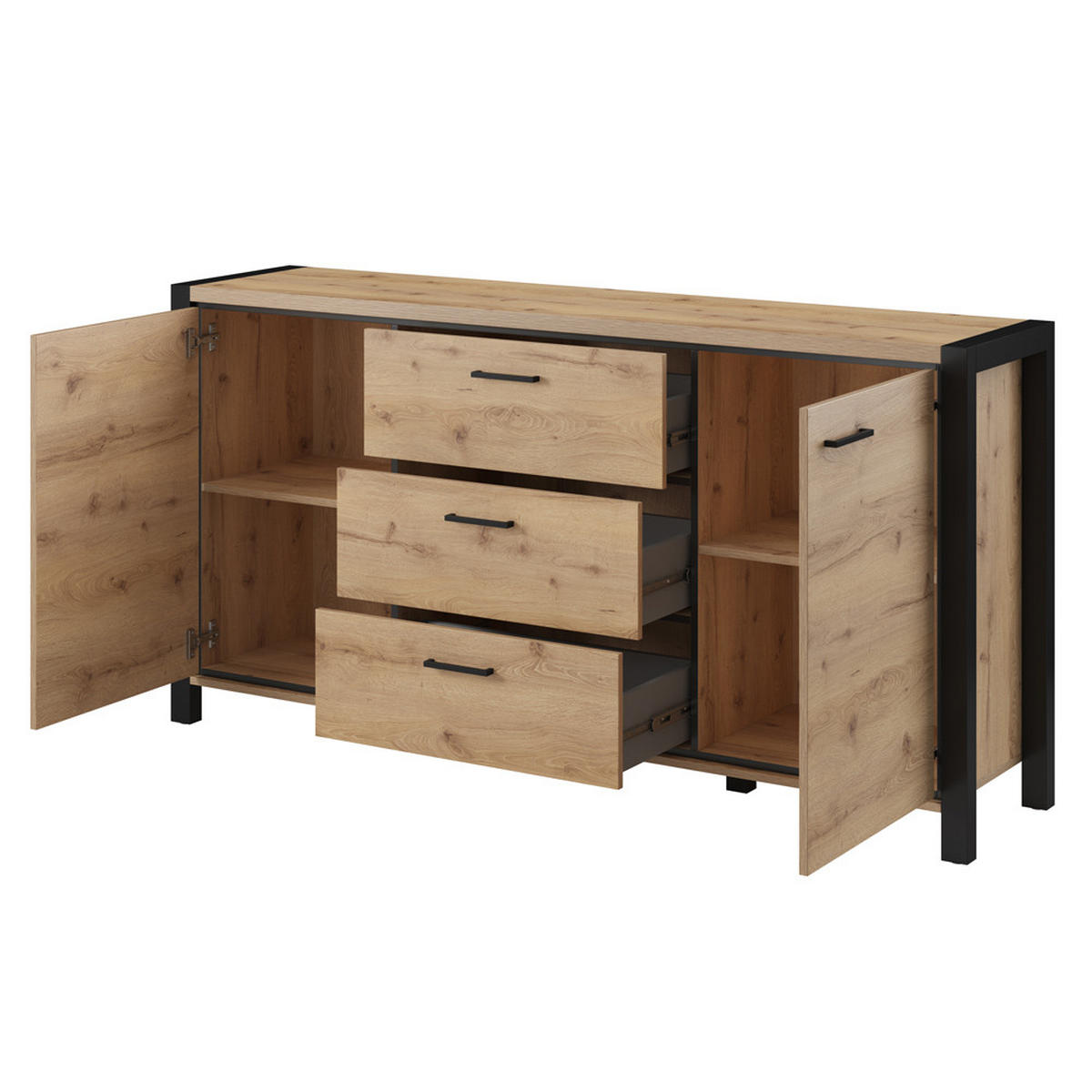 SIDEBOARD Accra-83 - Braun, Holzwerkstoff (180/91/41cm) - Lomado