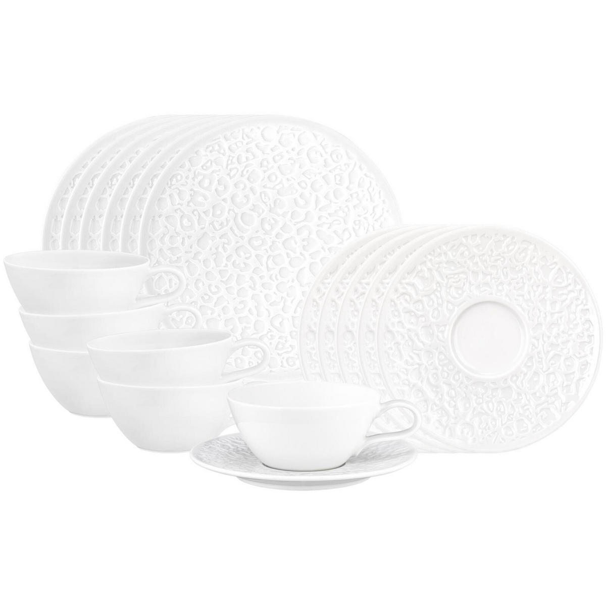 TEESERVICE Nori Home weiß 18er Set - Weiß, Keramik (1/1/1cm) - Seltmann Weiden