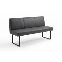 ESSZIMMERBANK ELEEN Anthrazit Leder - Anthrazit, Leder (143/85/69cm) - KAWOLA