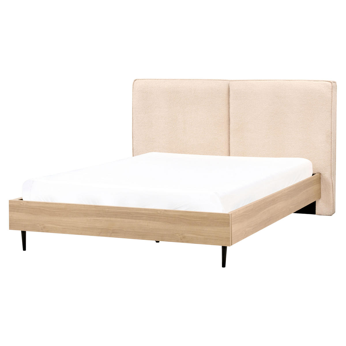 BETT mit Lattenrost 160x200 cm Beige Izernore - Beige, Textil (160/200cm) - Beliani