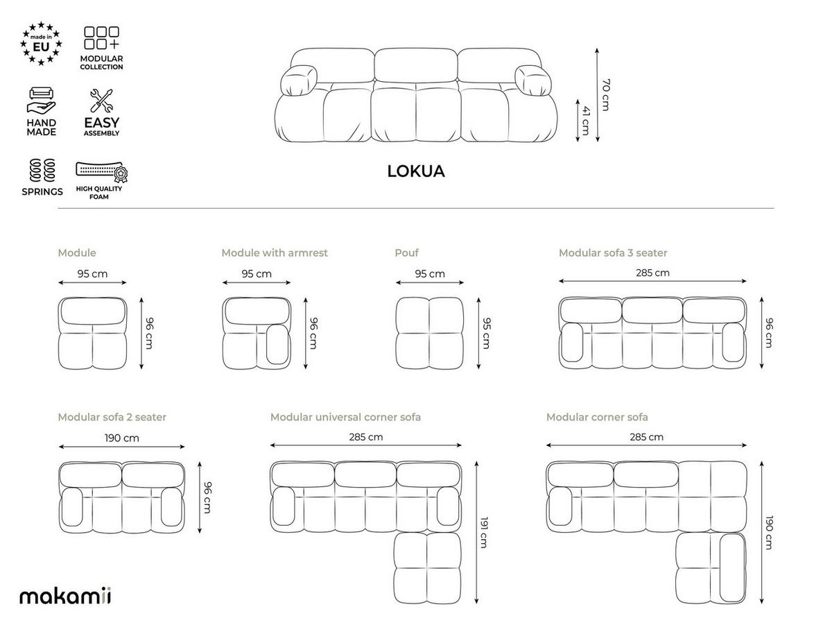 ECKSOFA Beidseitig Kunstleder Braun - Lila/Schwarz, Leder/Kunststoff (285/191cm) - Makamii