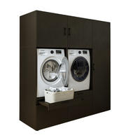 WASCHMASCHINENSCHRANK Serie 2 194cm Breit, 205cm Hoch - Schwarz, Holzwerkstoff (194/205/67cm)