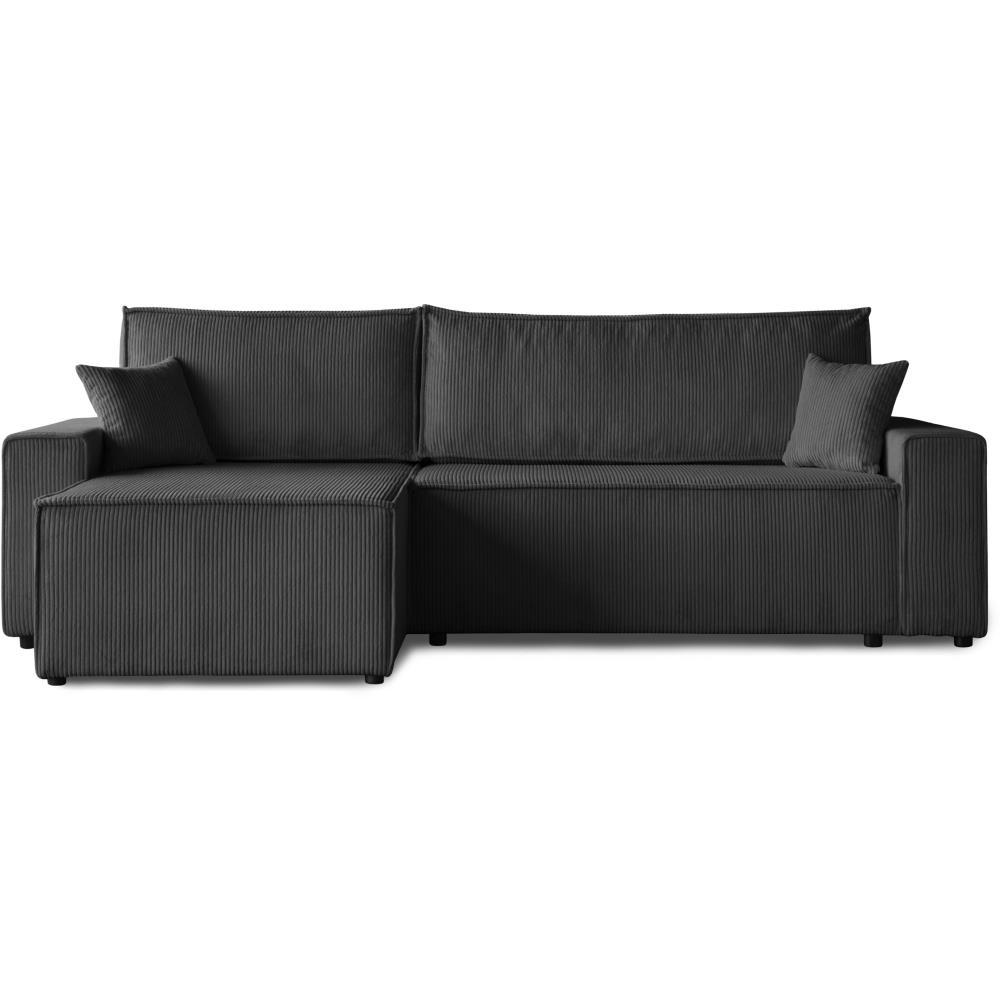 Beautysofa ROHOVÁ ROZKLÁDACÍ POHOVKA Hektor, s funkcí spaní, tmavě šedá