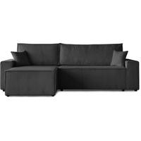 ECKSCHLAFSOFA mit Schlaffunktion Hektor dunkelgrau - Dunkelgrau/Schwarz, Kunststoff/Textil (277/152cm) - Beautysofa