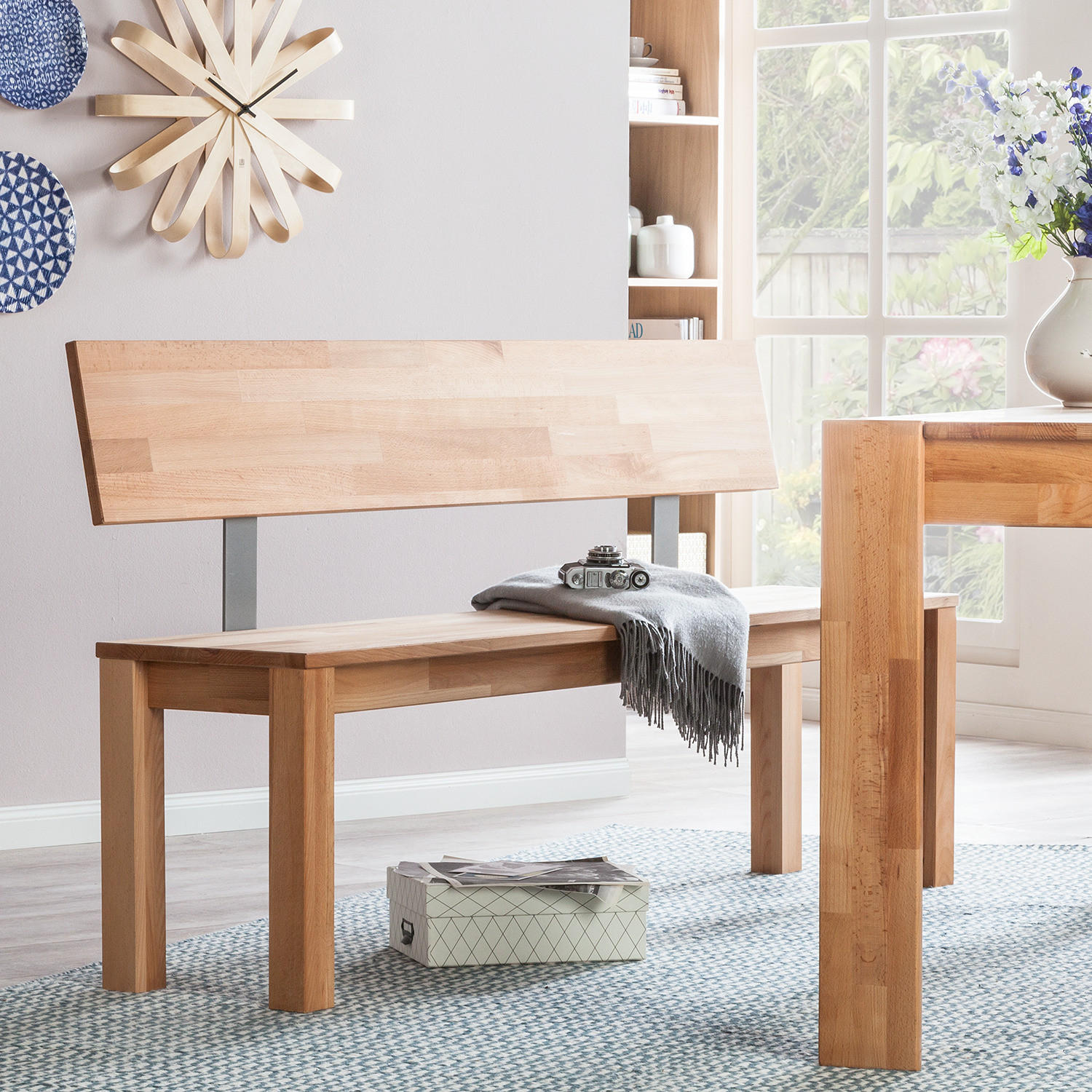 SITZBANK - Buche massiv - Buchefarben, Holz (160/80/35cm) - home24