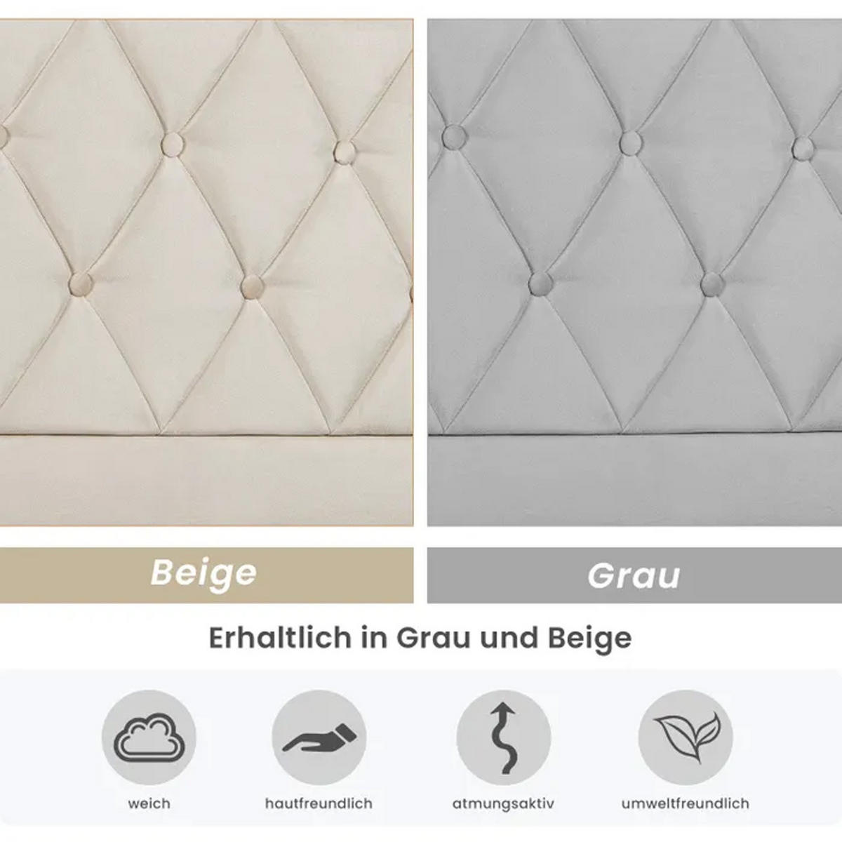 POLSTERBETT 90/190 cm in Beige Samt mit Bettkasten, hydraulischem Doppelhub-System und Lattenrost - Beige, Holzwerkstoff/Textil (90/190cm) - CHICFURN