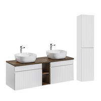 KOUPELNOVÝ NÁBYTEK 140cm Zelie 2er-Set Bílá - bílá, kompozitní dřevo (140/48/46cm) - Petits-meubles